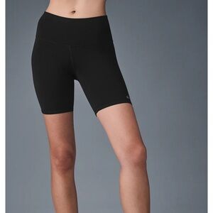 Alo High-Waist Black Women's Bike Shorts
